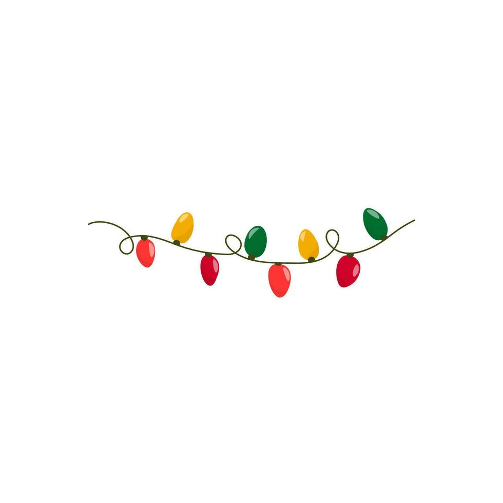 Kerstmis slinger lamp in kleur. hand- getrokken stijl. vector geïsoleerd clip art. voorraad illustratie.