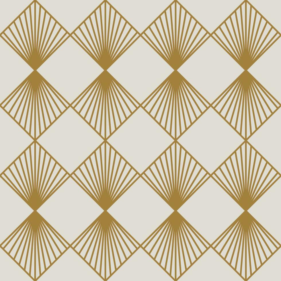 wijnoogst kunst deco naadloos patroon. lijn kunst meetkundig goud vormen. modern ornamenten vector illustratie. Gatsby retro elegant achtergrond voor kleding stof, behang of omhulsel