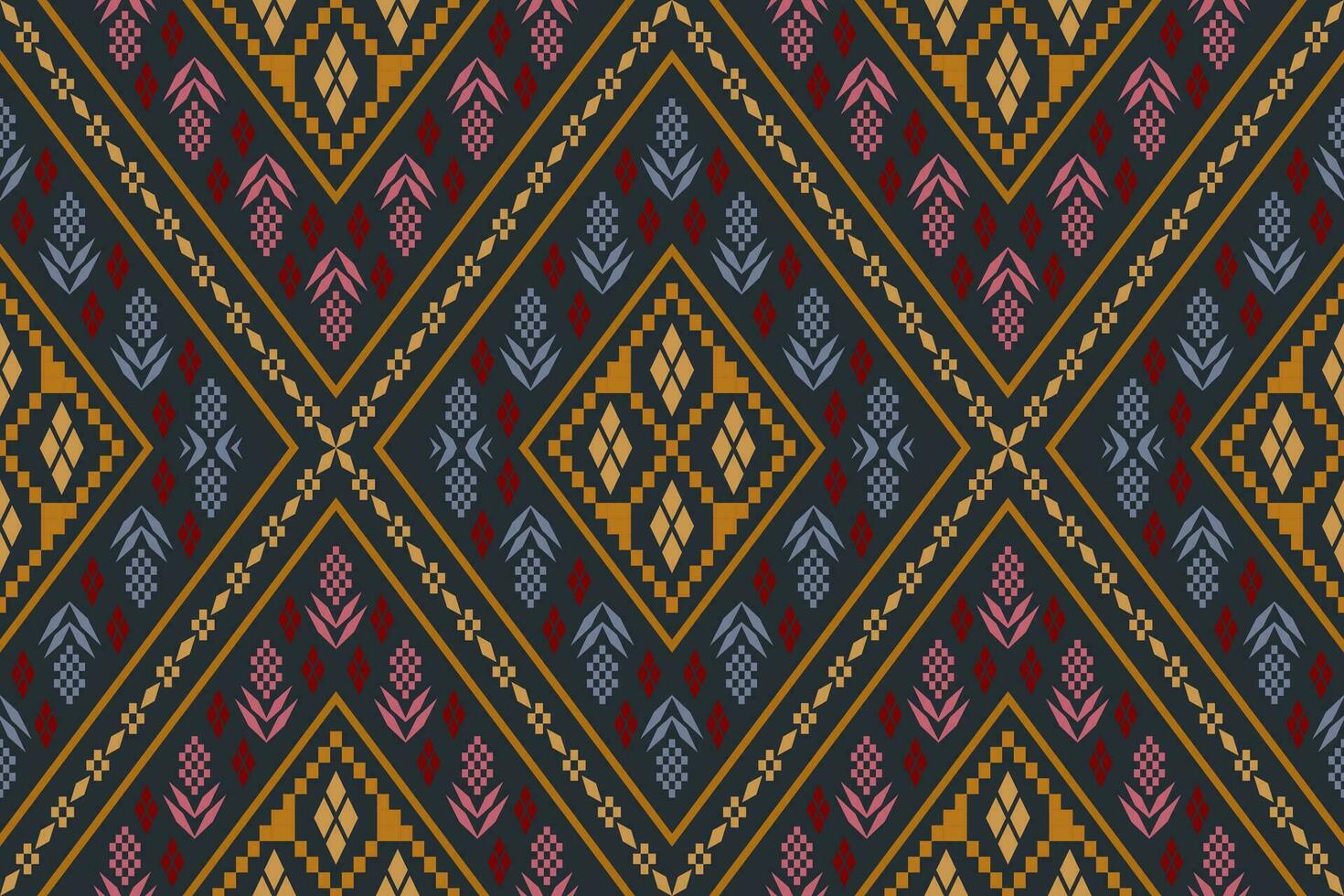 kruis steek kleurrijk meetkundig traditioneel etnisch patroon ikat naadloos patroon abstract ontwerp voor kleding stof afdrukken kleding jurk tapijt gordijnen en sarong aztec Afrikaanse Indisch Indonesisch vector