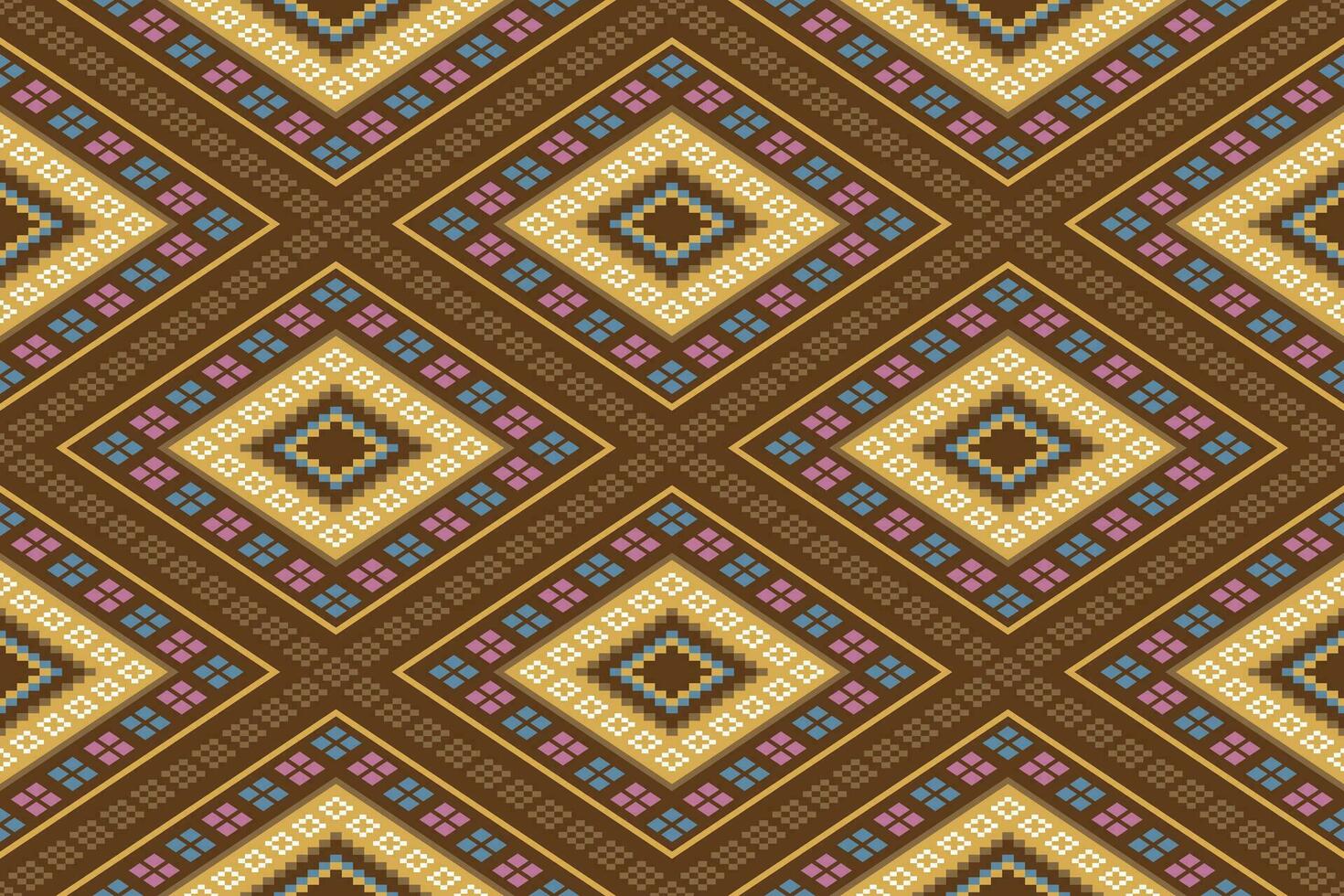 kruis steek kleurrijk meetkundig traditioneel etnisch patroon ikat naadloos patroon abstract ontwerp voor kleding stof afdrukken kleding jurk tapijt gordijnen en sarong aztec Afrikaanse Indisch Indonesisch vector