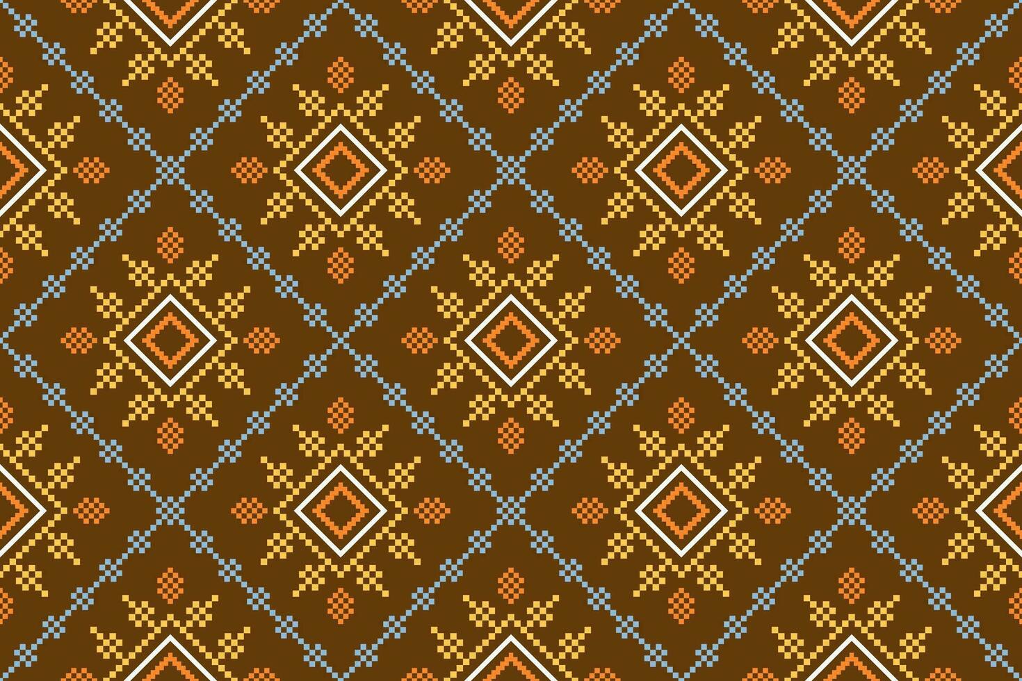 kruis steek kleurrijk meetkundig traditioneel etnisch patroon ikat naadloos patroon abstract ontwerp voor kleding stof afdrukken kleding jurk tapijt gordijnen en sarong aztec Afrikaanse Indisch Indonesisch vector