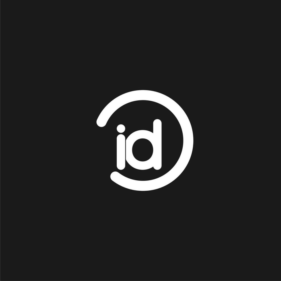 initialen ID kaart logo monogram met gemakkelijk cirkels lijnen vector