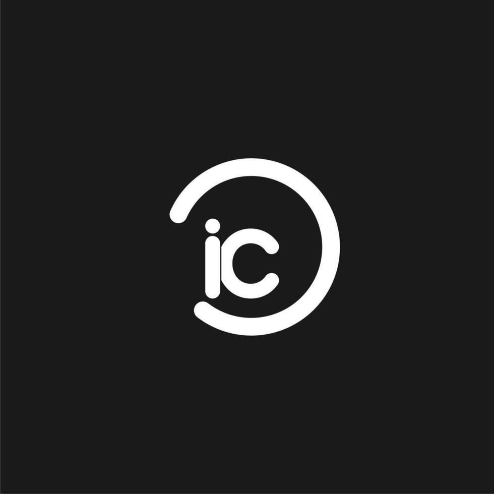initialen ic logo monogram met gemakkelijk cirkels lijnen vector