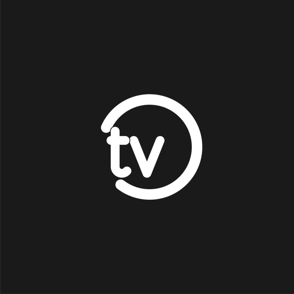 initialen TV logo monogram met gemakkelijk cirkels lijnen vector