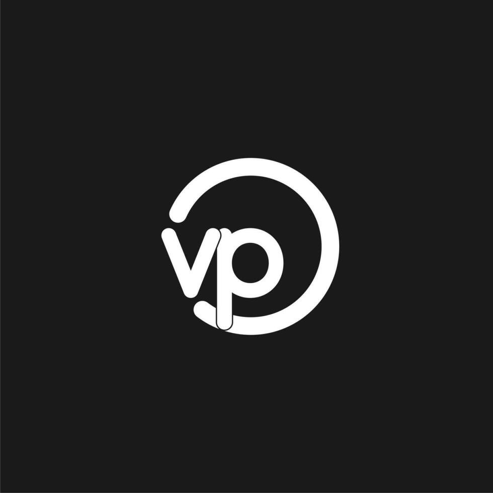 initialen vp logo monogram met gemakkelijk cirkels lijnen vector