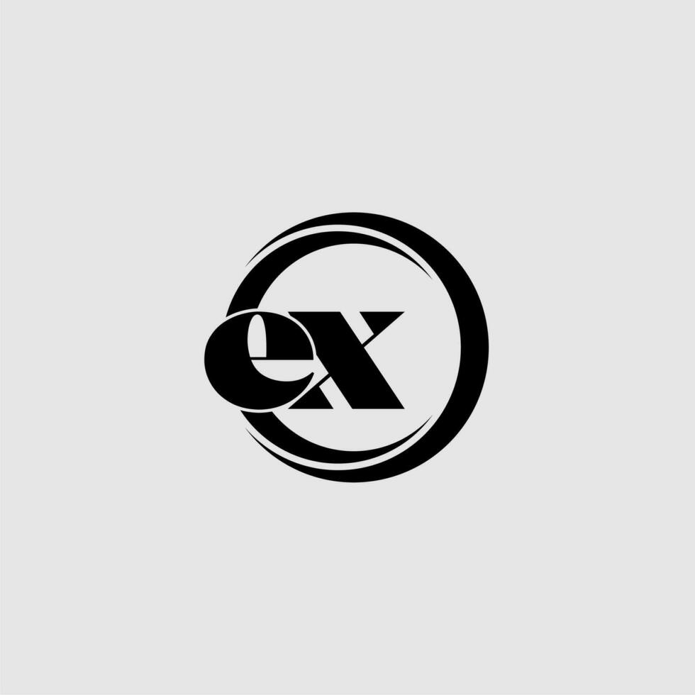 brieven ex gemakkelijk cirkel gekoppeld lijn logo vector