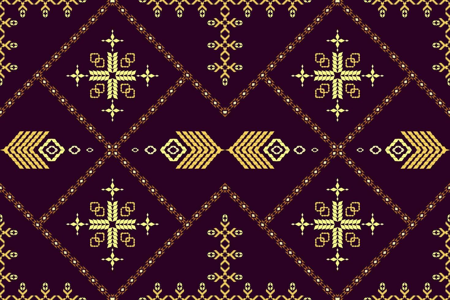 inheems ikat stof.aztec geometrisch kunst ornament ontwerp voor tapijt,behang,kleding,verpakking,textiel.damast stijl patroon voor textiel en decoratie.naadloos patroon in stam. vector