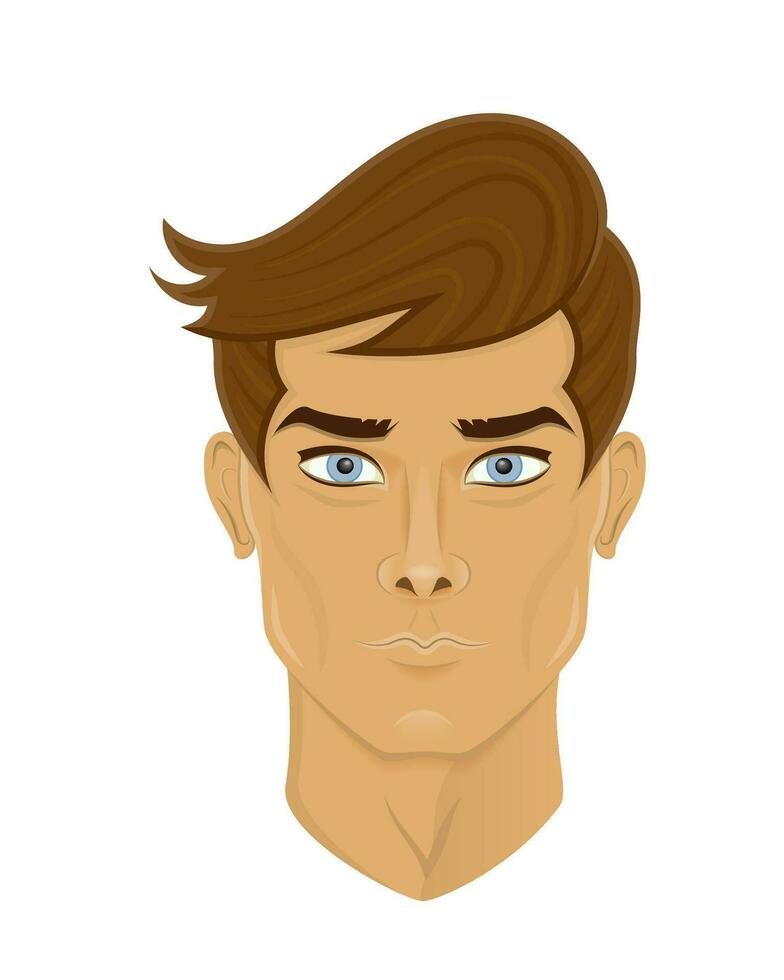 gezicht jong Mens met verschillend kapsels vector illustratie geïsoleerd Aan wit achtergrond