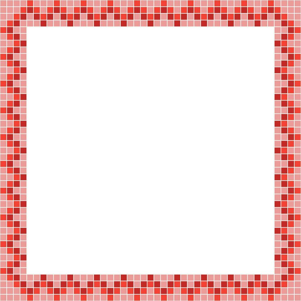 rood tegel kader, mozaïek- tegel kader of achtergrond, tegel achtergrond, naadloos patroon, mozaïek- naadloos patroon, mozaïek- tegels structuur of achtergrond. badkamer muur tegels, zwemmen zwembad tegels. vector