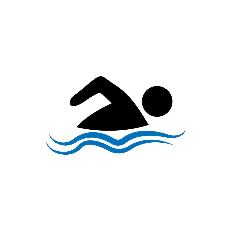 zwemmen symbool ontwerp. gekleurde icoon. zwemmen concept. kan worden gebruikt in web en mobiel. vector