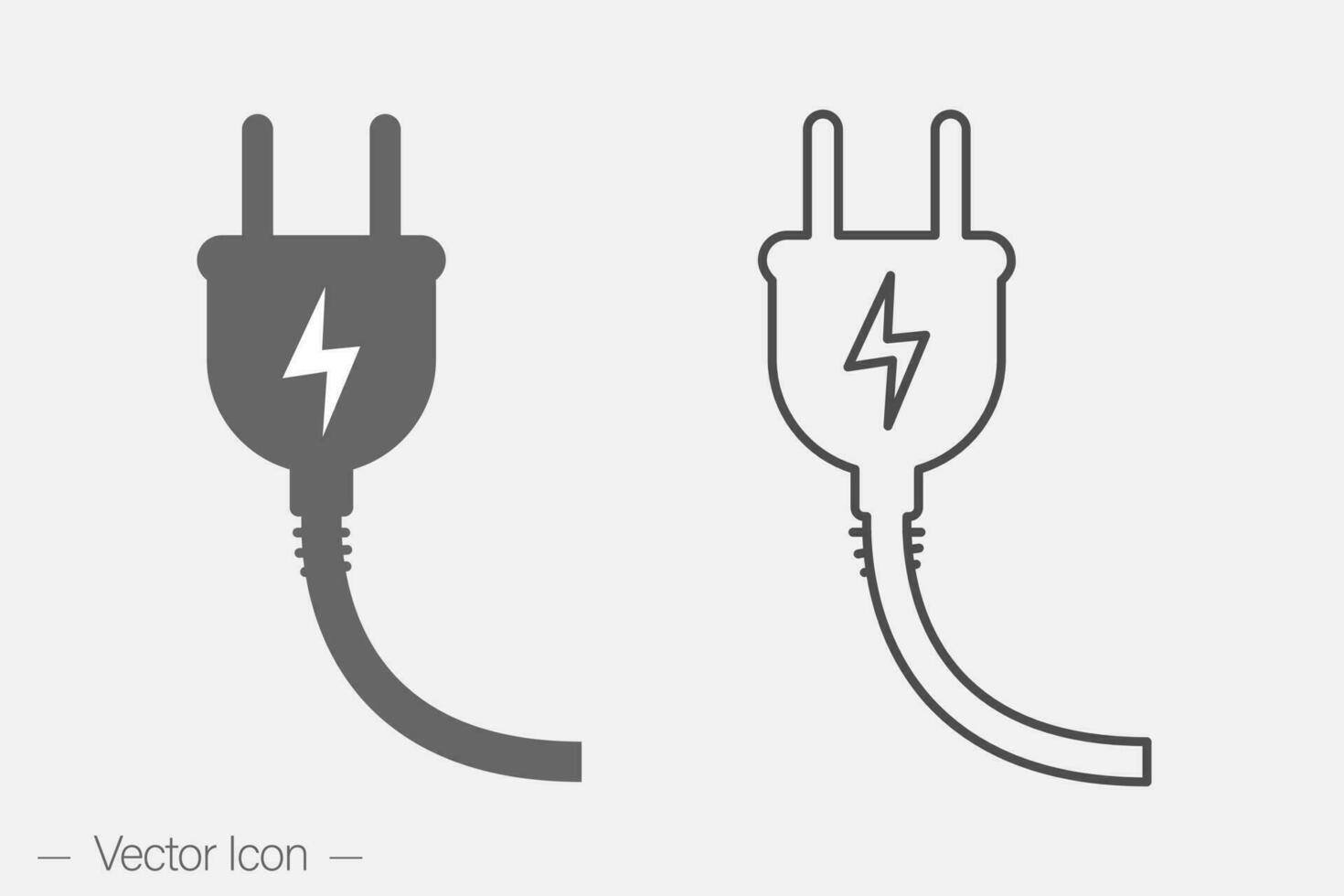 elektrisch plug vlak en lijn icoon. geïsoleerd vector illustratie.