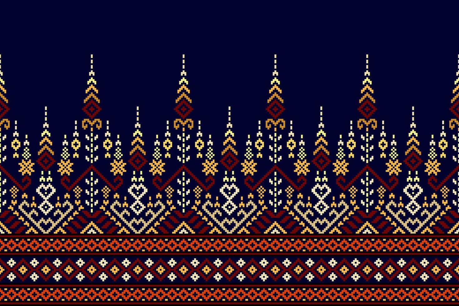 meetkundig etnisch oosters patroon traditioneel. pixel patroon, borduurwerk stijl. ontwerp voor kleding, kleding stof, batik, achtergrond, behang, inpakken, gebreide kleding vector