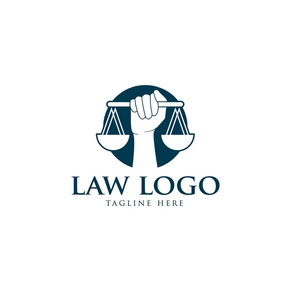 gerechtigheid wet insigne logo ontwerp sjabloon. embleem van advocaat logo vector