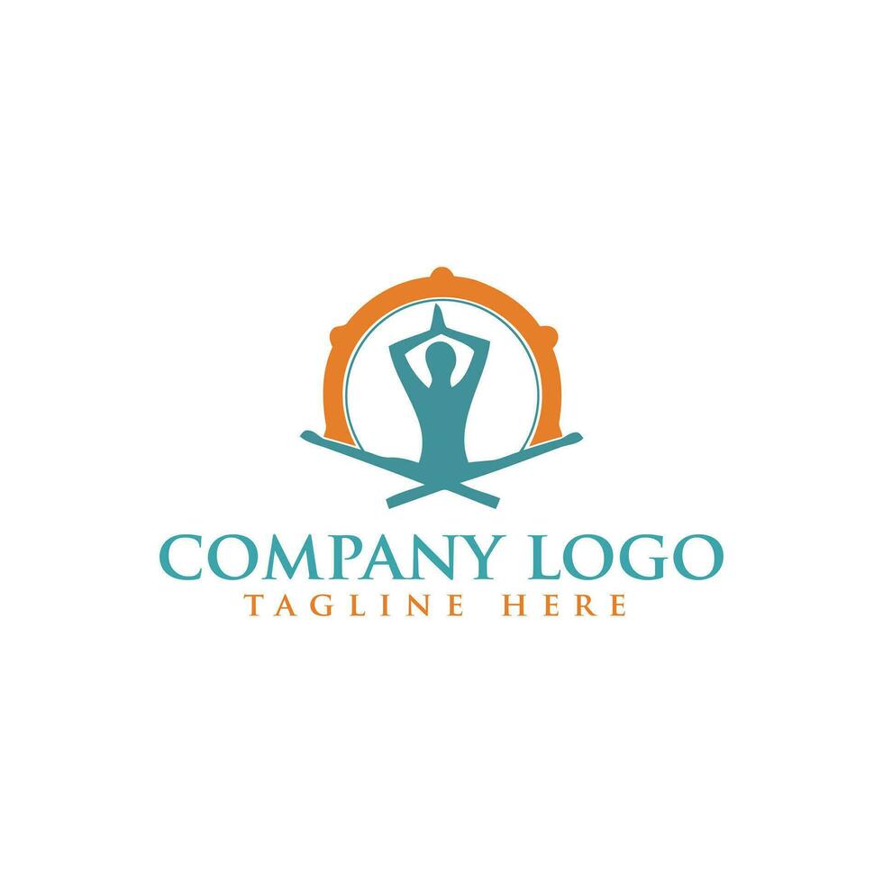 abstract yoga menselijk logo. draad persoon bloem balans logotype vector