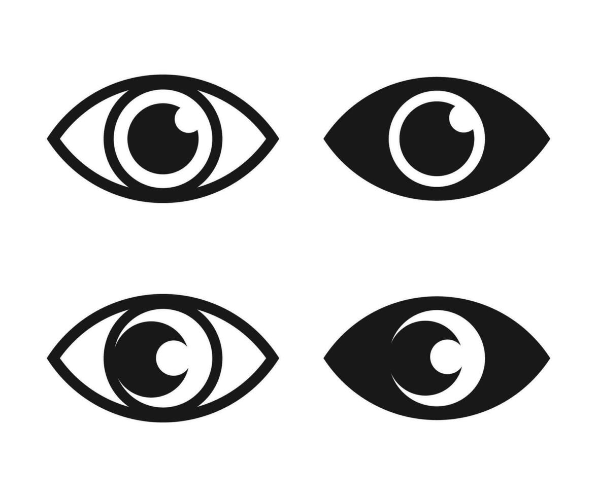 oog icoon teken vlak. oog icoon reeks vector verzameling