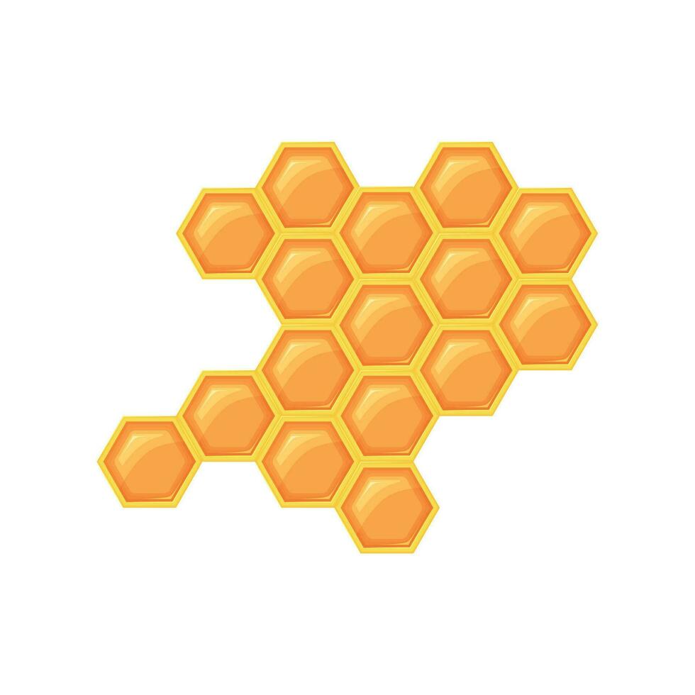 honingraat met bij honing vector illustratie geïsoleerd Aan wit achtergrond.