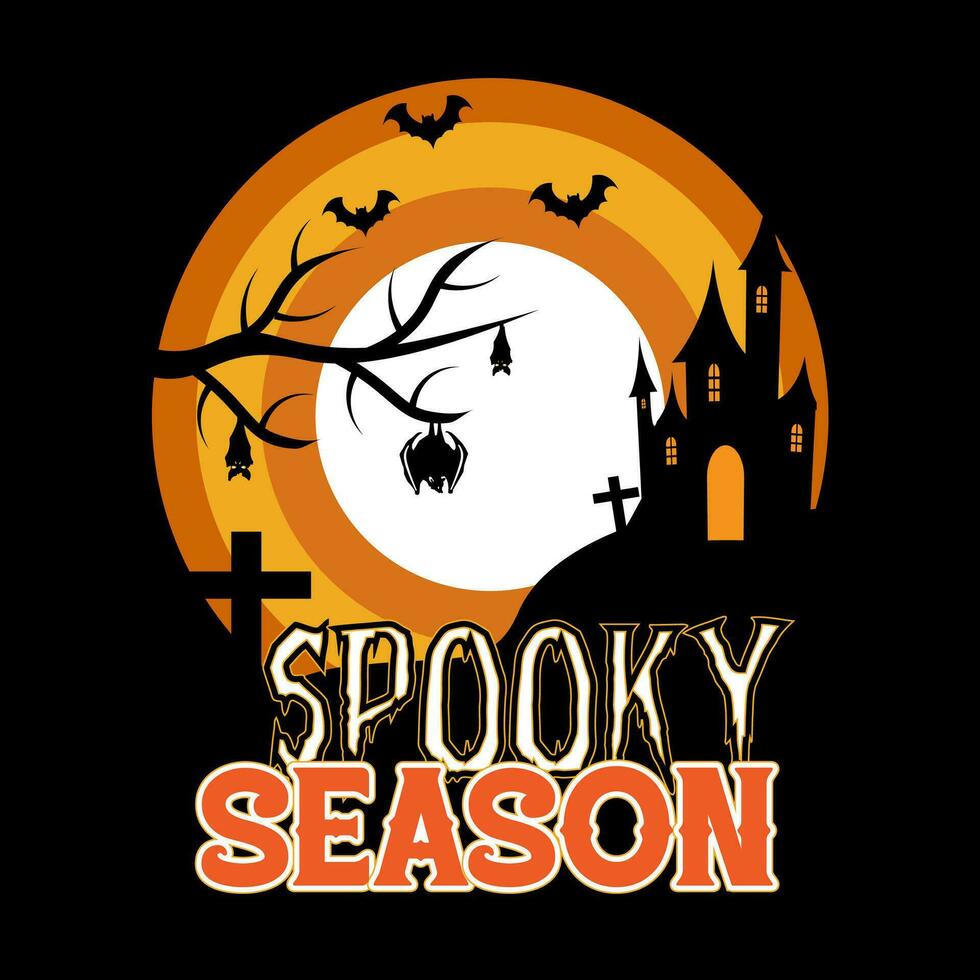 spookachtig seizoen. halloween t-shirt ontwerp. vector