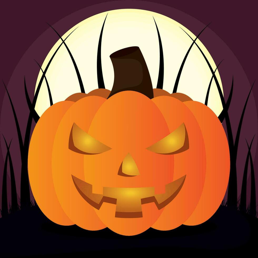 geïsoleerd gekleurde spookachtig pompoen halloween vector