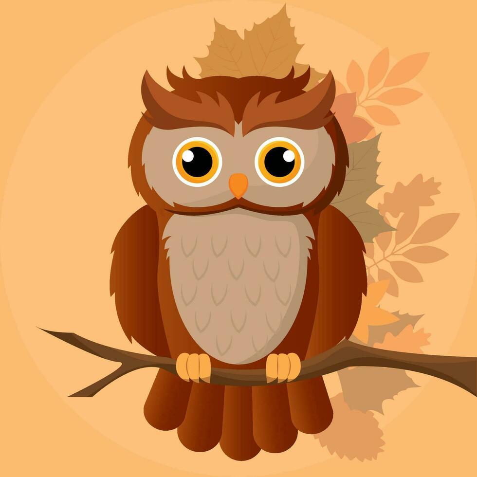 achtergrond uil dier herfst vector illustratie