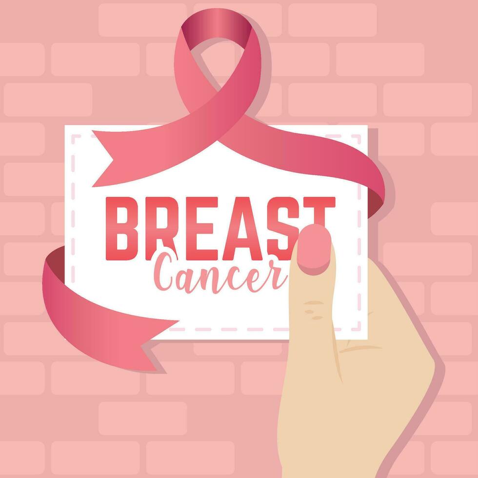 gekleurde borst kanker bewustzijn campagne vector