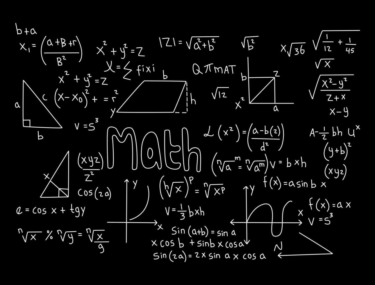 realistische wiskunde schoolbord achtergrond afbeelding vector