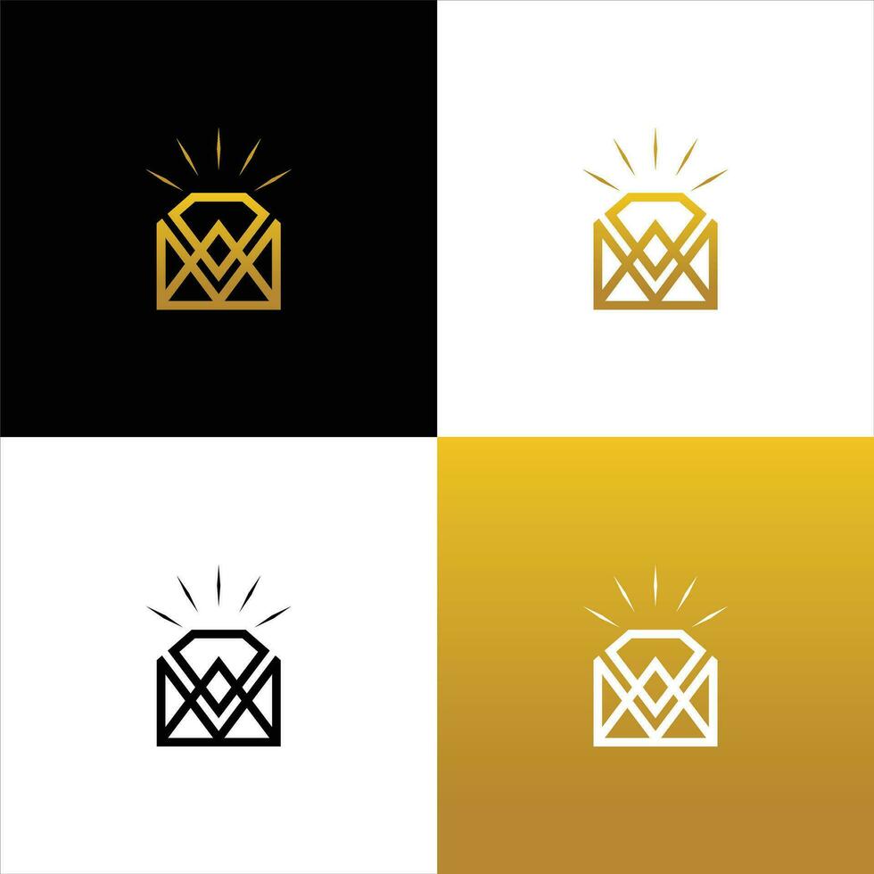 creatief diamant concept logo ontwerp sjabloon vector