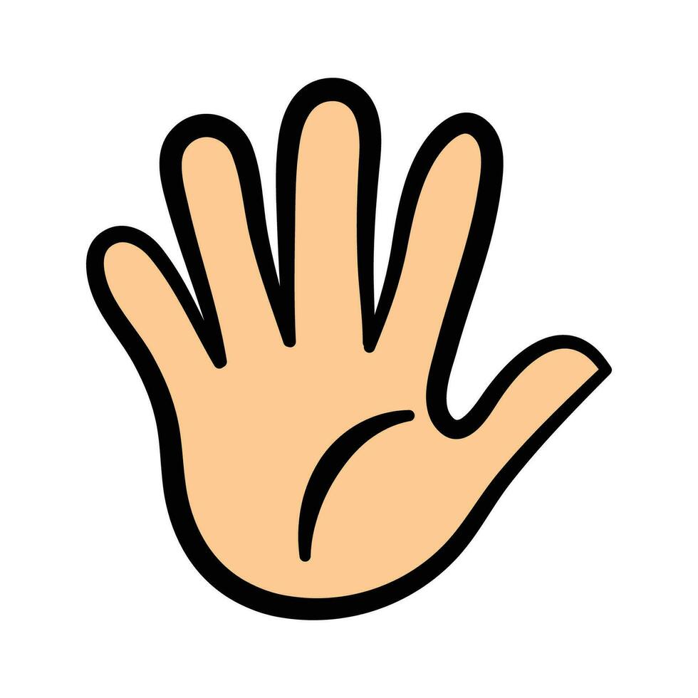 hand- getrokken illustratie van hand- gebaar of teken emoticon, lichaam taal vector