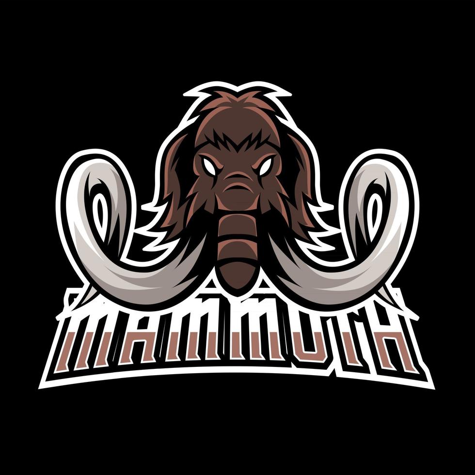 mythe mammoet olifant mascotte sport esport logo sjabloon vector
