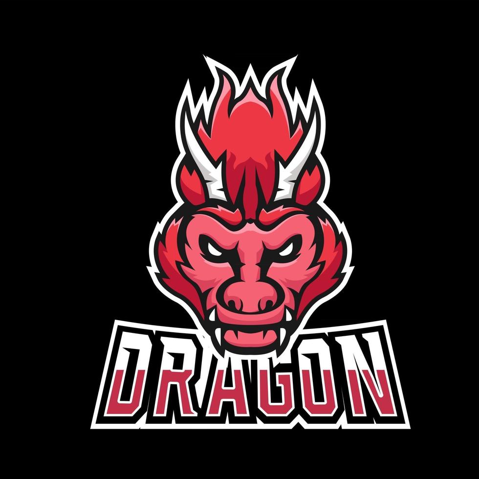 dragon sport of esport gaming mascotte logo sjabloon, voor uw team vector