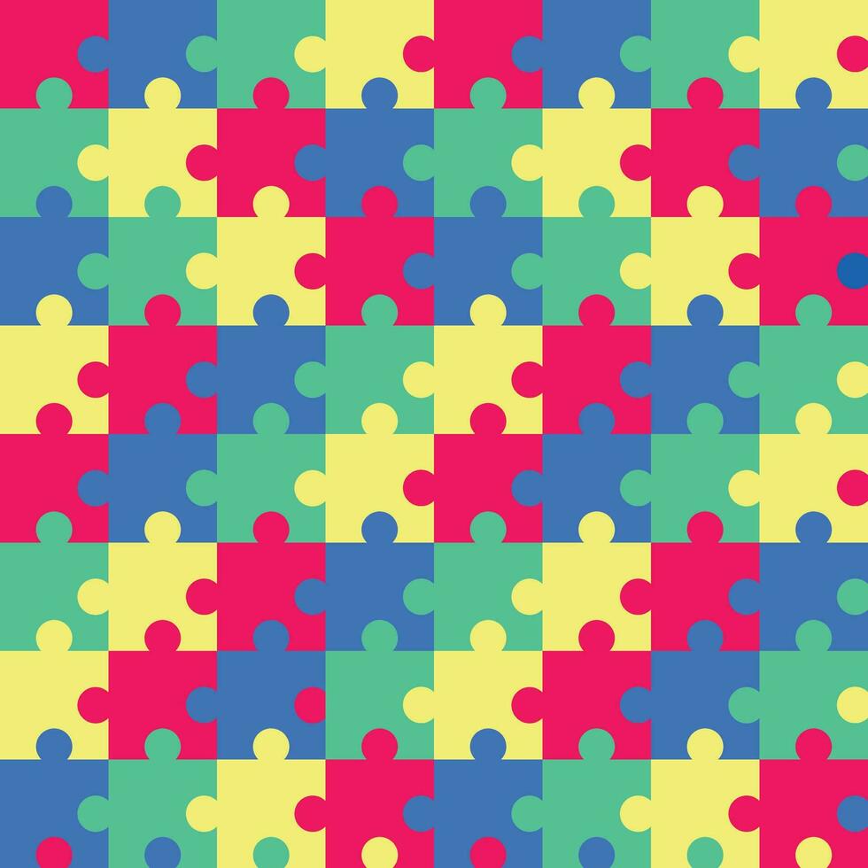 helder kleurrijk decoupeerzaag puzzel herhaling patroon achtergrond vector