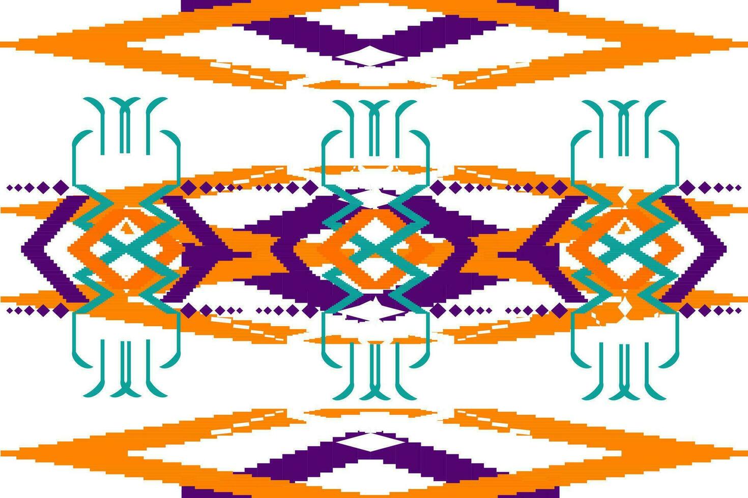 ikat vector etnisch naadloos patroon ontwerp. ikat aztec kleding stof tapijt ornamenten textiel decoraties behang. tribal boho inheems etnisch kalkoen traditioneel borduurwerk vector achtergrond