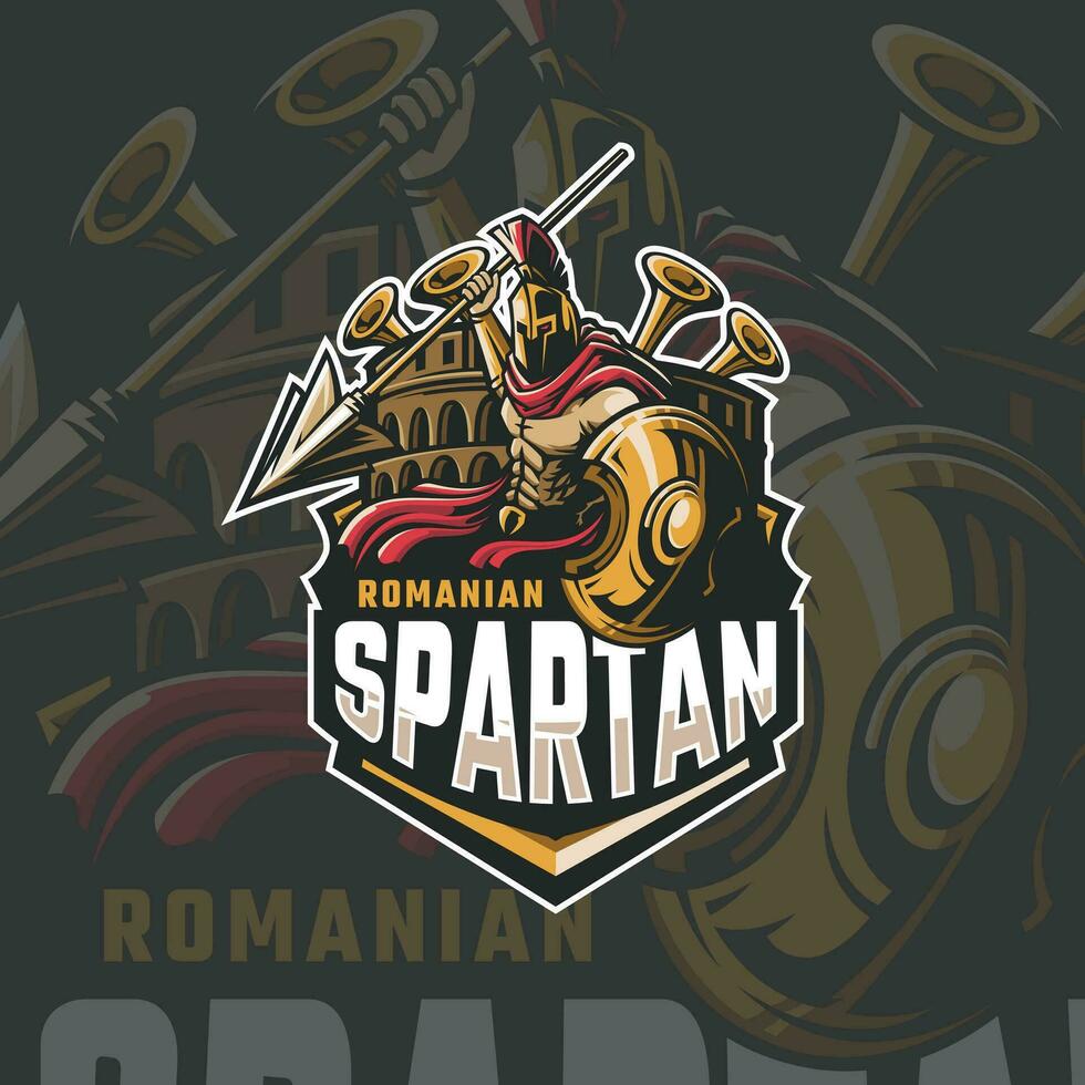 spartaans met een zwaard mascotte logo ontwerp vector