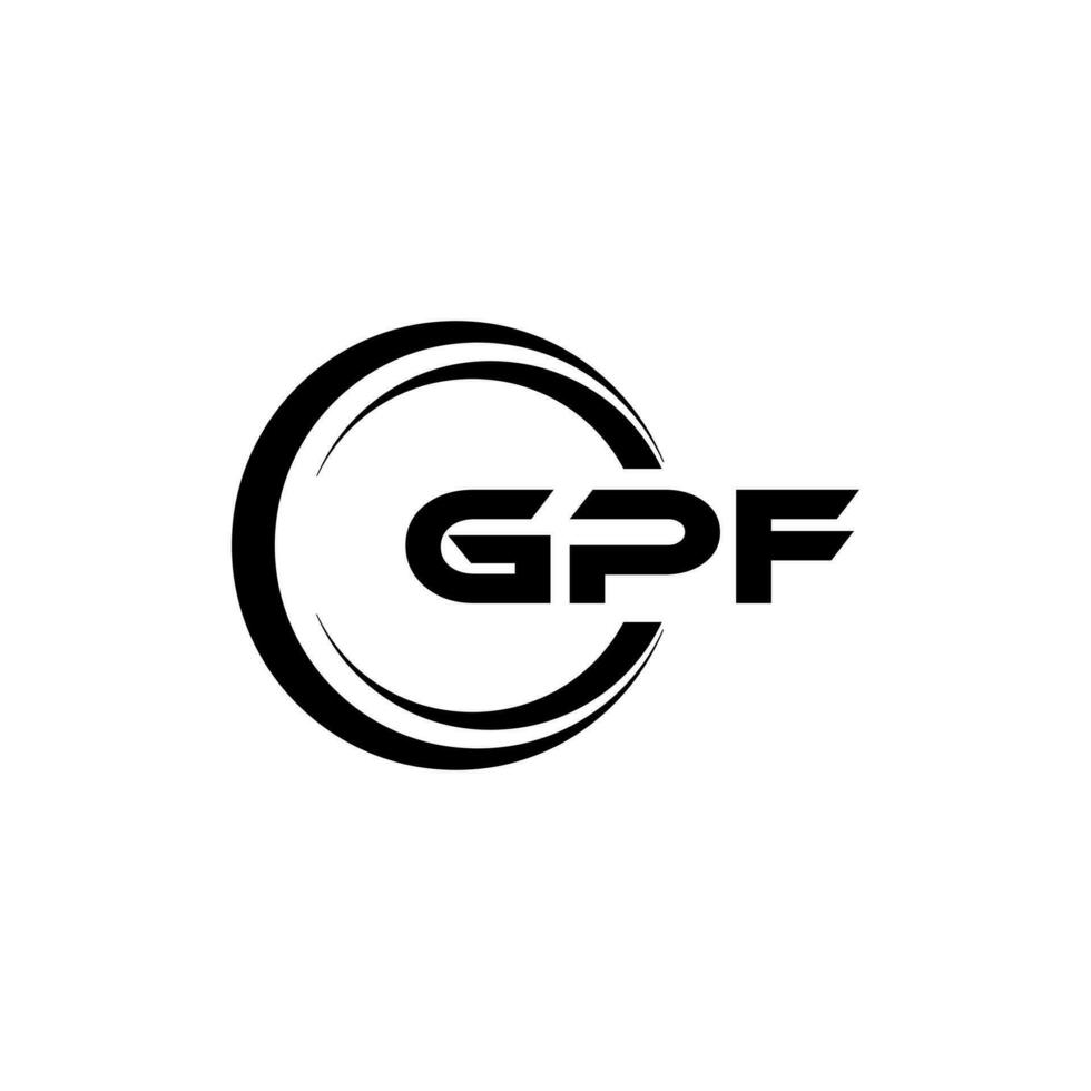 gpf logo ontwerp, inspiratie voor een uniek identiteit. modern elegantie en creatief ontwerp. watermerk uw succes met de opvallend deze logo. vector