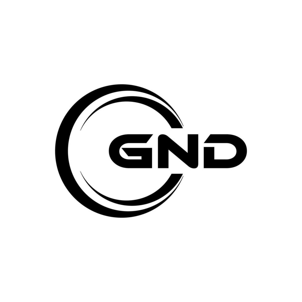 gnd logo ontwerp, inspiratie voor een uniek identiteit. modern elegantie en creatief ontwerp. watermerk uw succes met de opvallend deze logo. vector