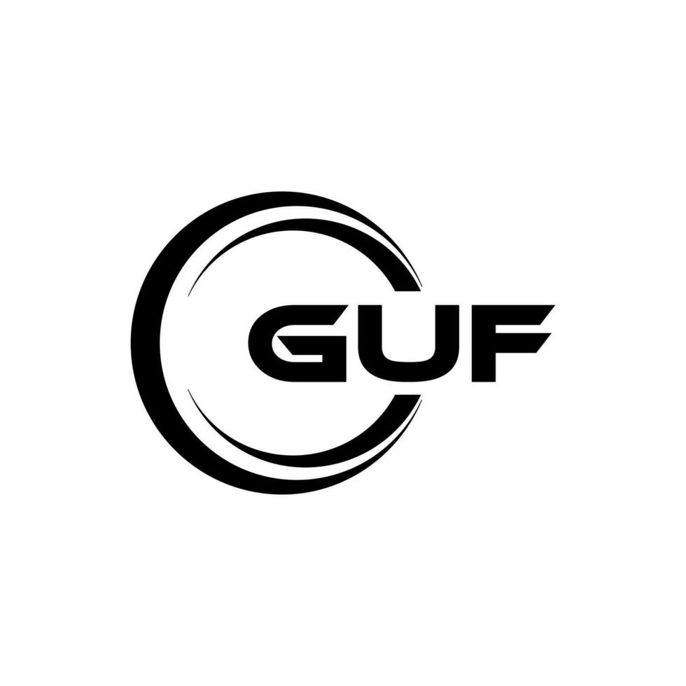 guf logo ontwerp, inspiratie voor een uniek identiteit. modern elegantie en creatief ontwerp. watermerk uw succes met de opvallend deze logo. vector