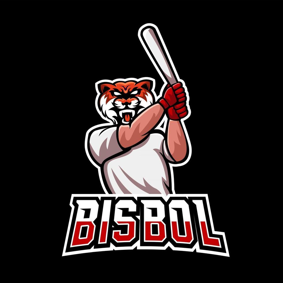 honkbal sport of esport gaming mascotte logo sjabloon, voor uw team vector
