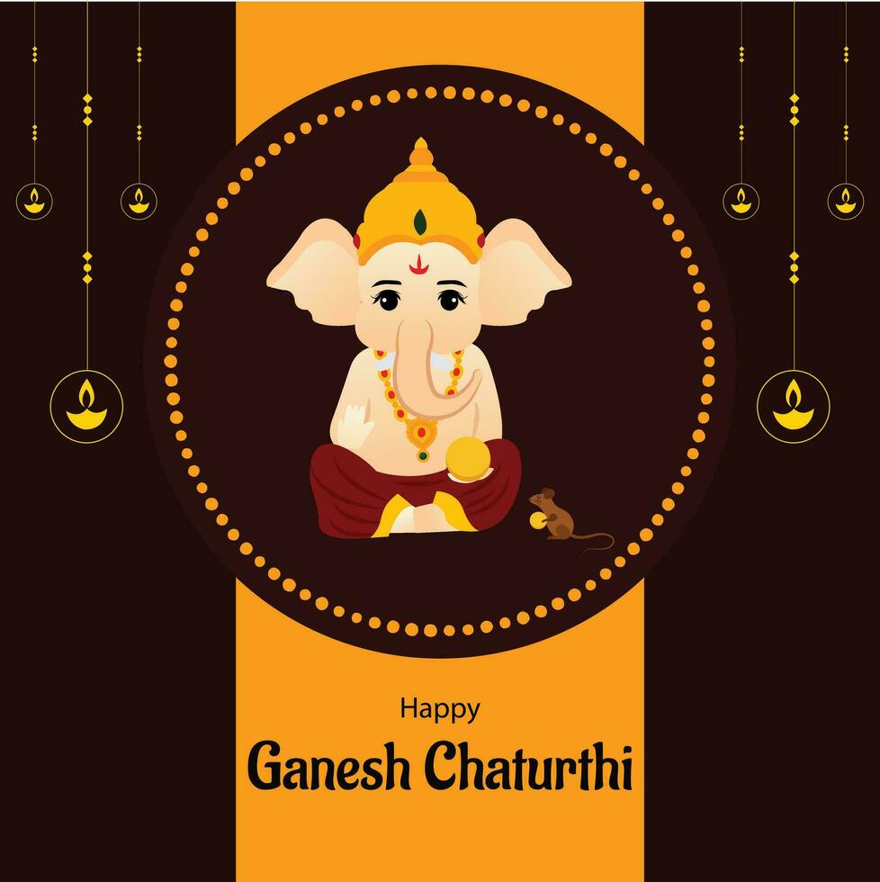 gelukkig ganesh chaturthi Indisch Hindoe festival vector viering