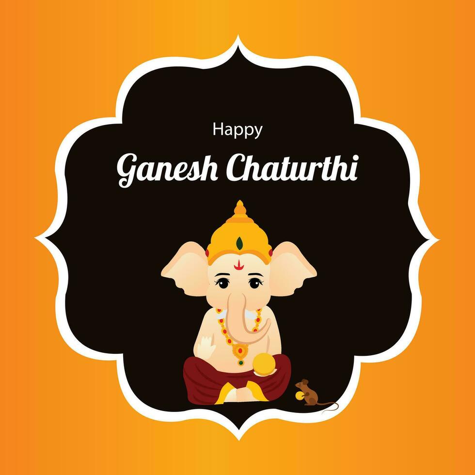 gelukkig ganesh chaturthi Indisch Hindoe festival vector viering