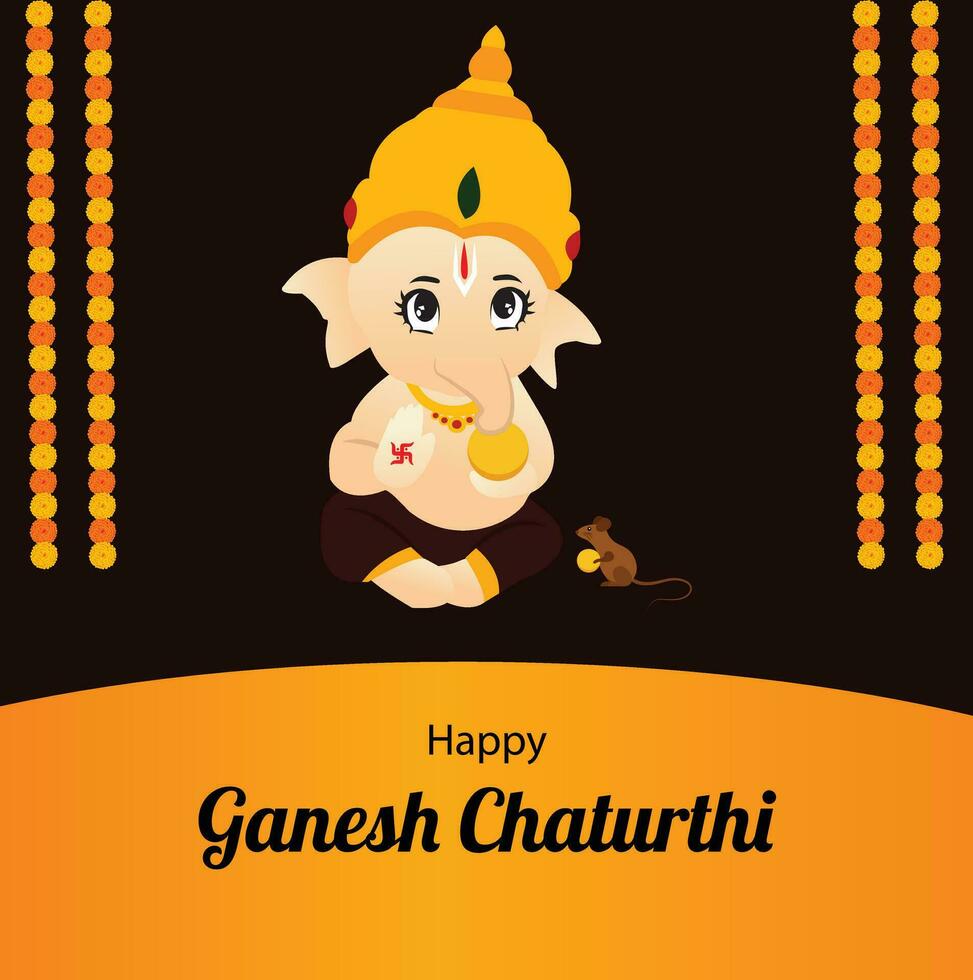 gelukkig ganesh chaturthi Indisch Hindoe festival vector viering