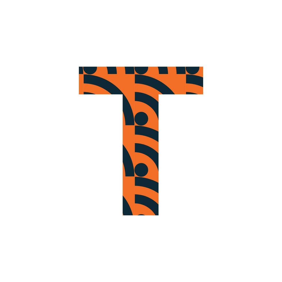 t brief logo of t tekst logo en t woord logo ontwerp. vector