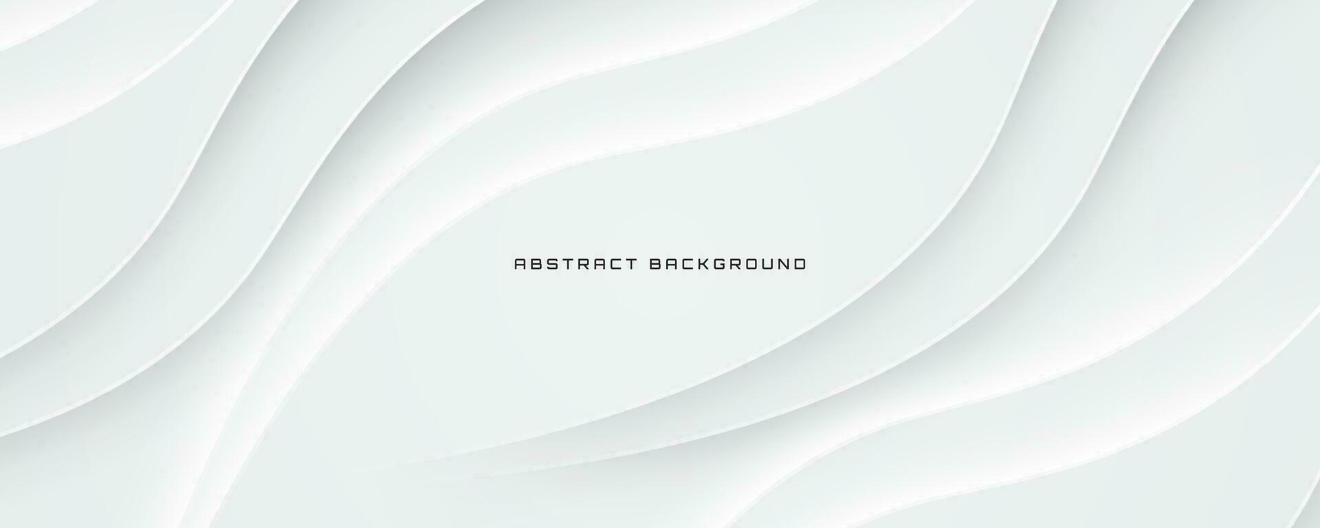 3d wit meetkundig abstract achtergrond overlappen laag Aan helder ruimte met golven decoratie. minimalistische modern grafisch ontwerp element uitknippen stijl concept voor banier, folder, kaart, of brochure Hoes vector