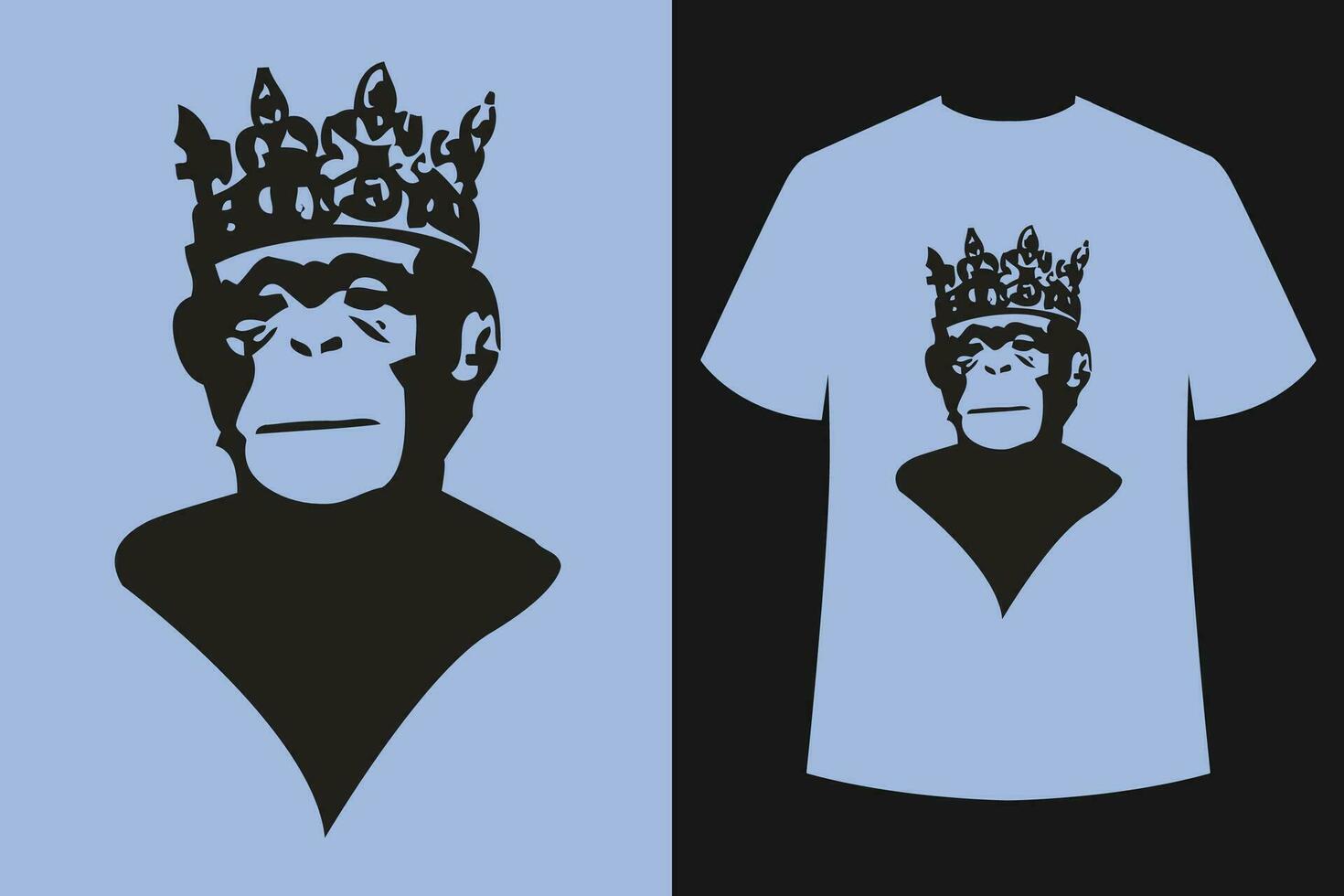 aap en gorilla t-shirt ontwerp vector