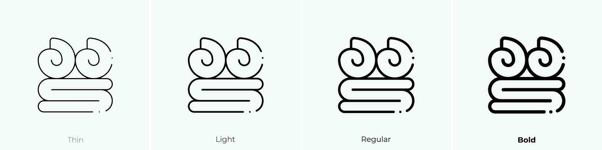 handdoeken icoon. dun, licht, regelmatig en stoutmoedig stijl ontwerp geïsoleerd Aan wit achtergrond vector