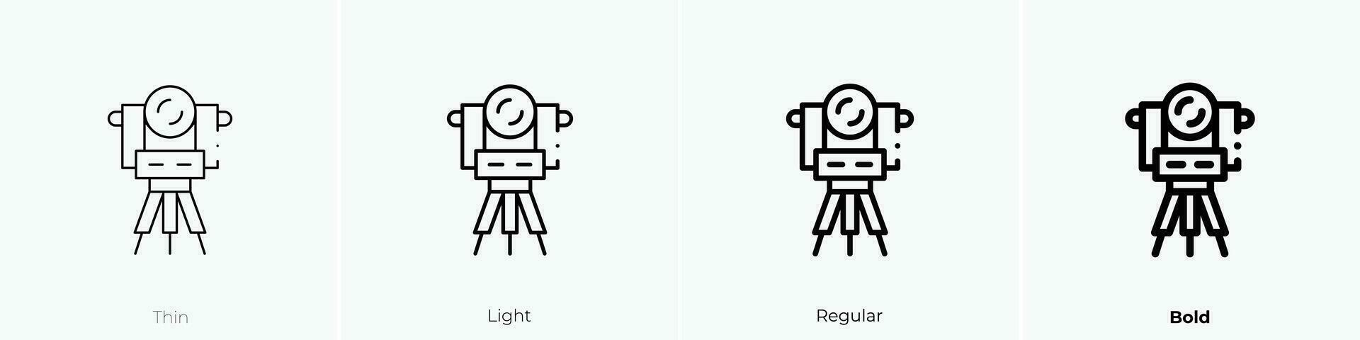 theodoliet icoon. dun, licht, regelmatig en stoutmoedig stijl ontwerp geïsoleerd Aan wit achtergrond vector