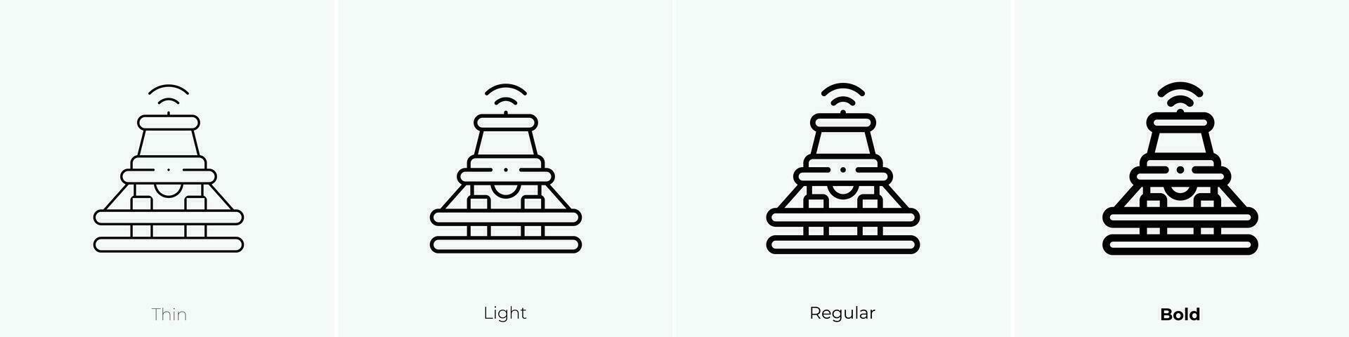 trekker icoon. dun, licht, regelmatig en stoutmoedig stijl ontwerp geïsoleerd Aan wit achtergrond vector