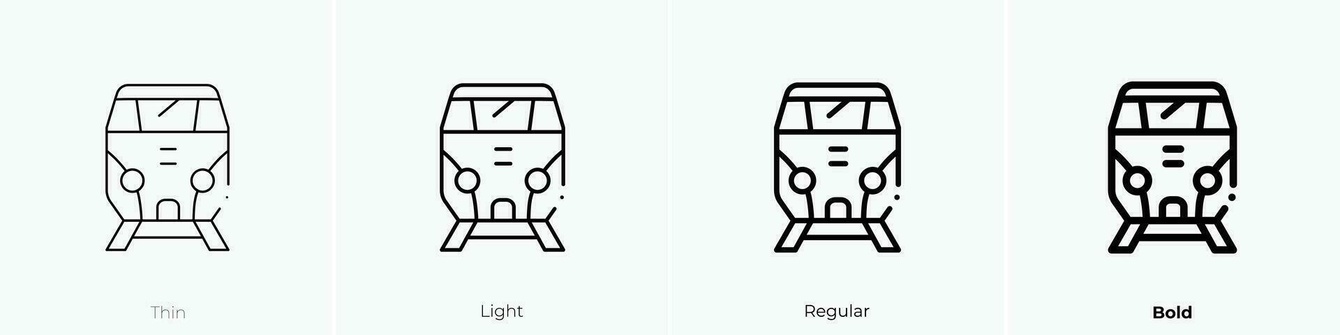 trein icoon. dun, licht, regelmatig en stoutmoedig stijl ontwerp geïsoleerd Aan wit achtergrond vector