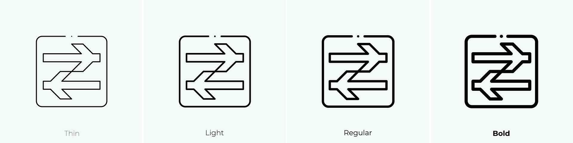 trein station icoon. dun, licht, regelmatig en stoutmoedig stijl ontwerp geïsoleerd Aan wit achtergrond vector