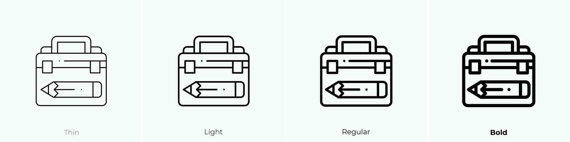 gereedschapskist icoon. dun, licht, regelmatig en stoutmoedig stijl ontwerp geïsoleerd Aan wit achtergrond vector