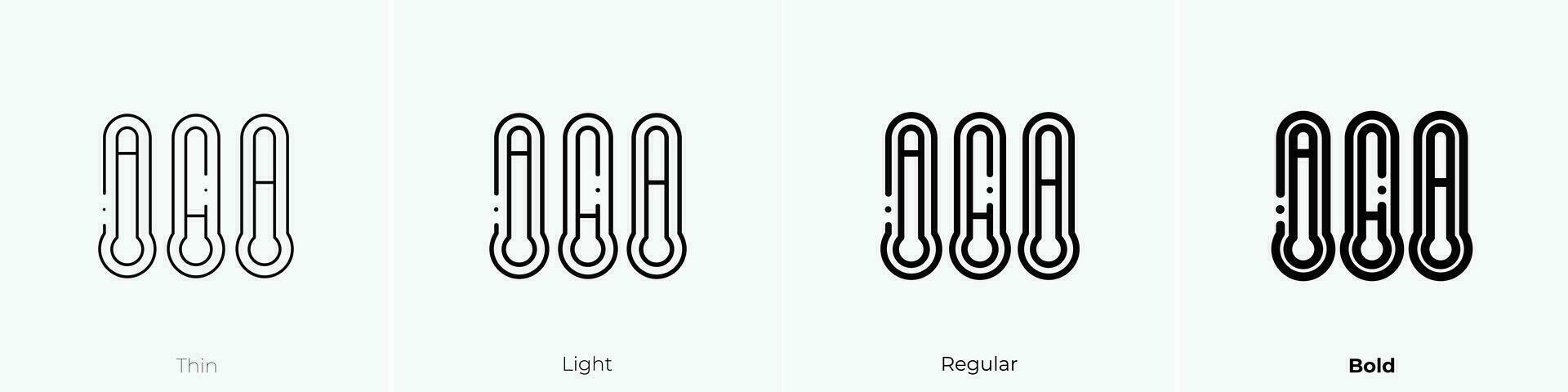 thermometers icoon. dun, licht, regelmatig en stoutmoedig stijl ontwerp geïsoleerd Aan wit achtergrond vector