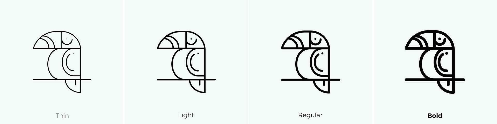 toekan icoon. dun, licht, regelmatig en stoutmoedig stijl ontwerp geïsoleerd Aan wit achtergrond vector